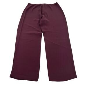 Eileen Fisher women’s burgundy silk wide legs pants